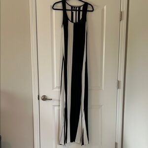 BECCA Black and White Striped Coverup M